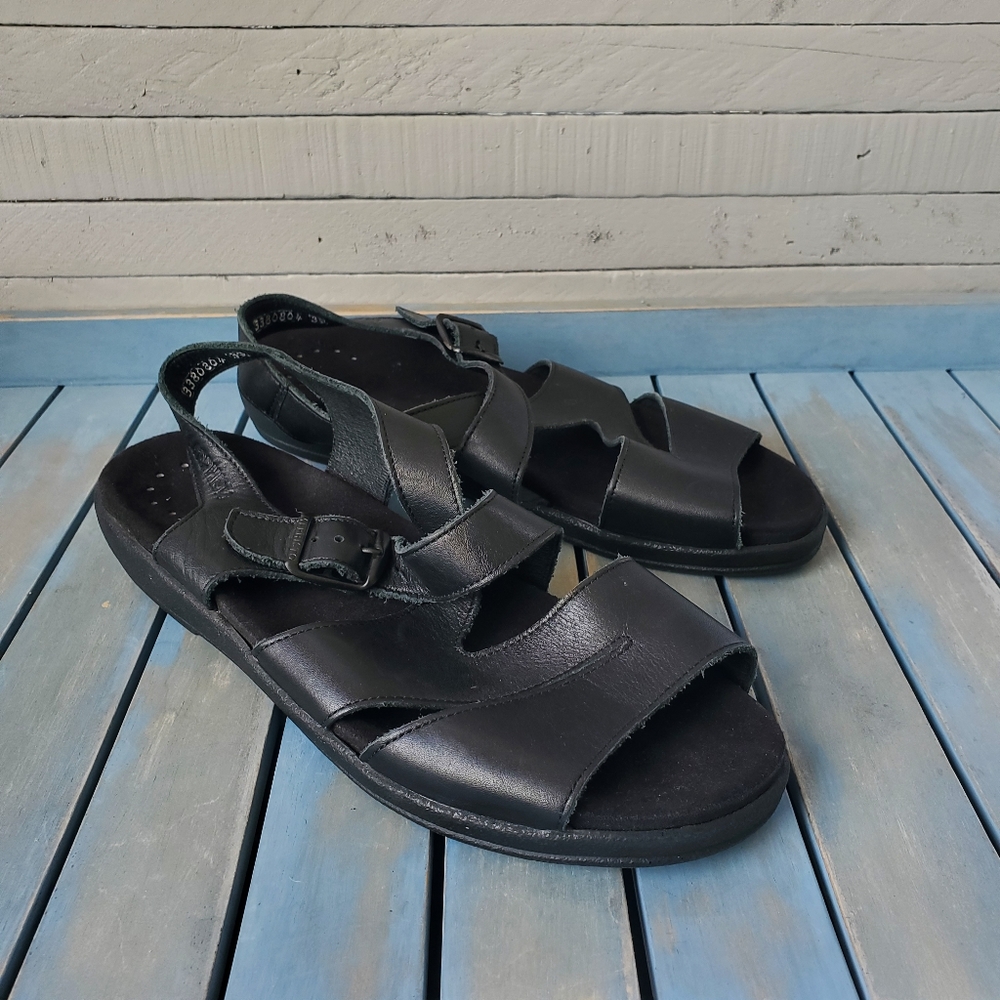 MEPHISTO EVA ALTINA Leather Sandal Black Size 9